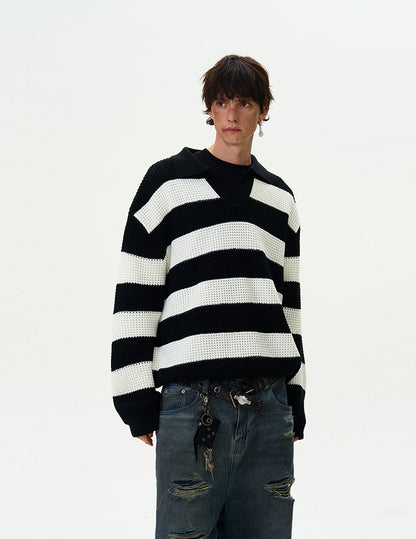 MADWITCH STRIPED KNIT SWEATER #MY407