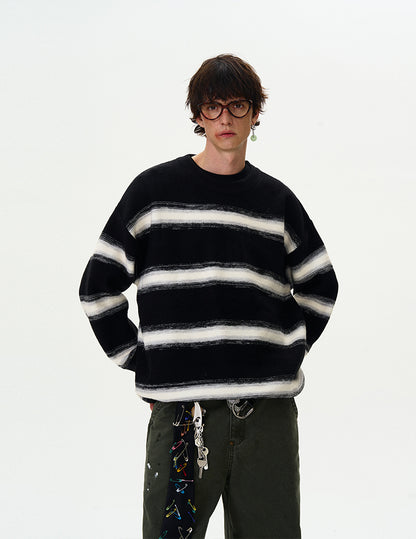 MADWITCH STRIPED CREWNECK SWEATER #5608