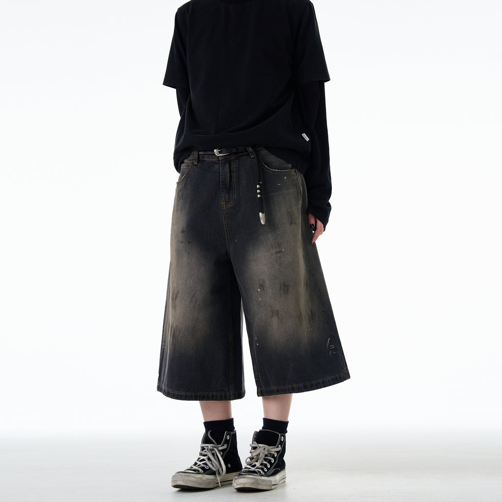 MADWITCH VINTAGE CROPPED DENIM JEANS #CK9596D