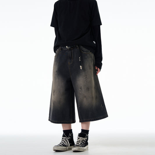 MADWITCH VINTAGE CROPPED DENIM JEANS #CK9596D