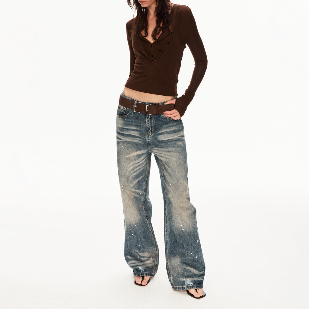 MADWIT INK SPLATTER JEANS #G6942