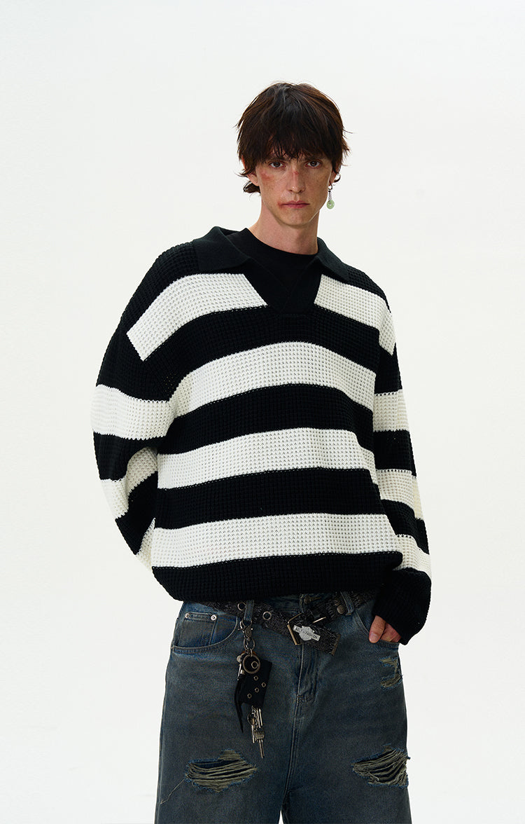 MADWITCH STRIPED KNIT SWEATER #MY407