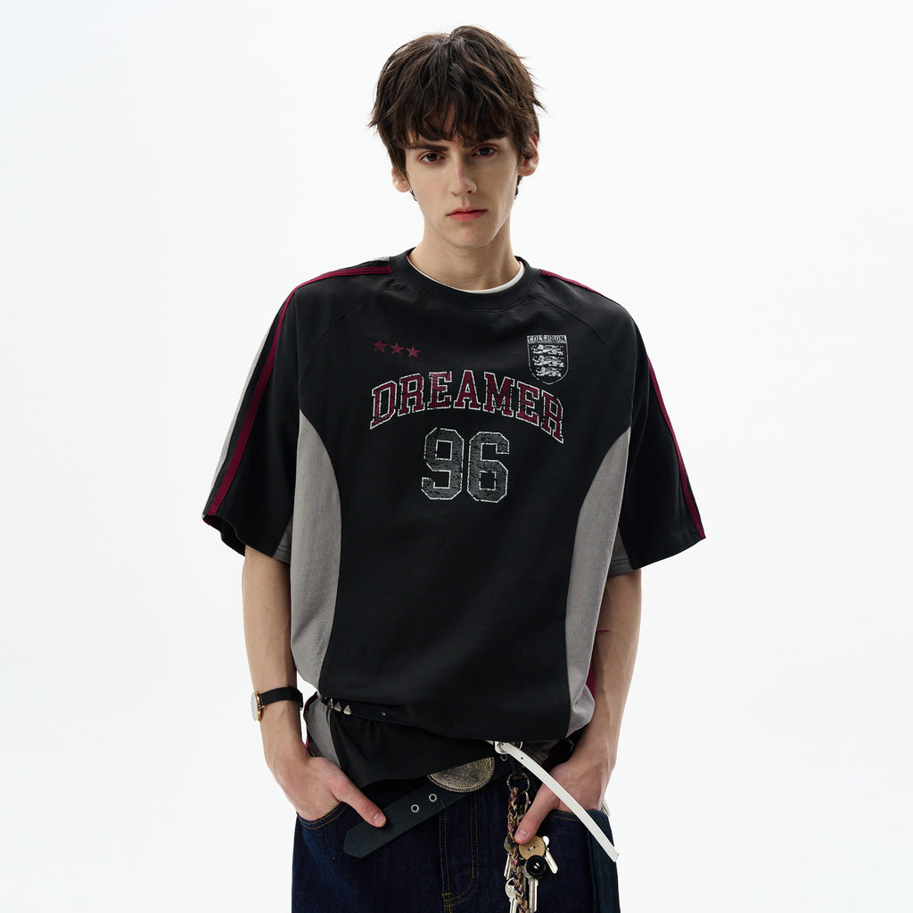 MADWITCH VINTAGE LETTER PRINT TEE #990559