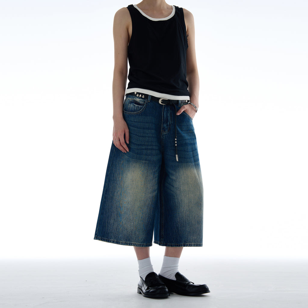 MADWITCH WASHED CROPPED DENIM JEANS #WHOA103