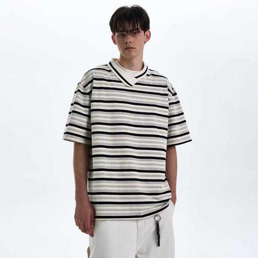 MADWITCH CONTRAST STRIPED T-SHIRT #G1525