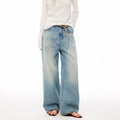 MADWITCH WASHED BUCKLE-BACK WIDE-LEG JEANS #CK9828