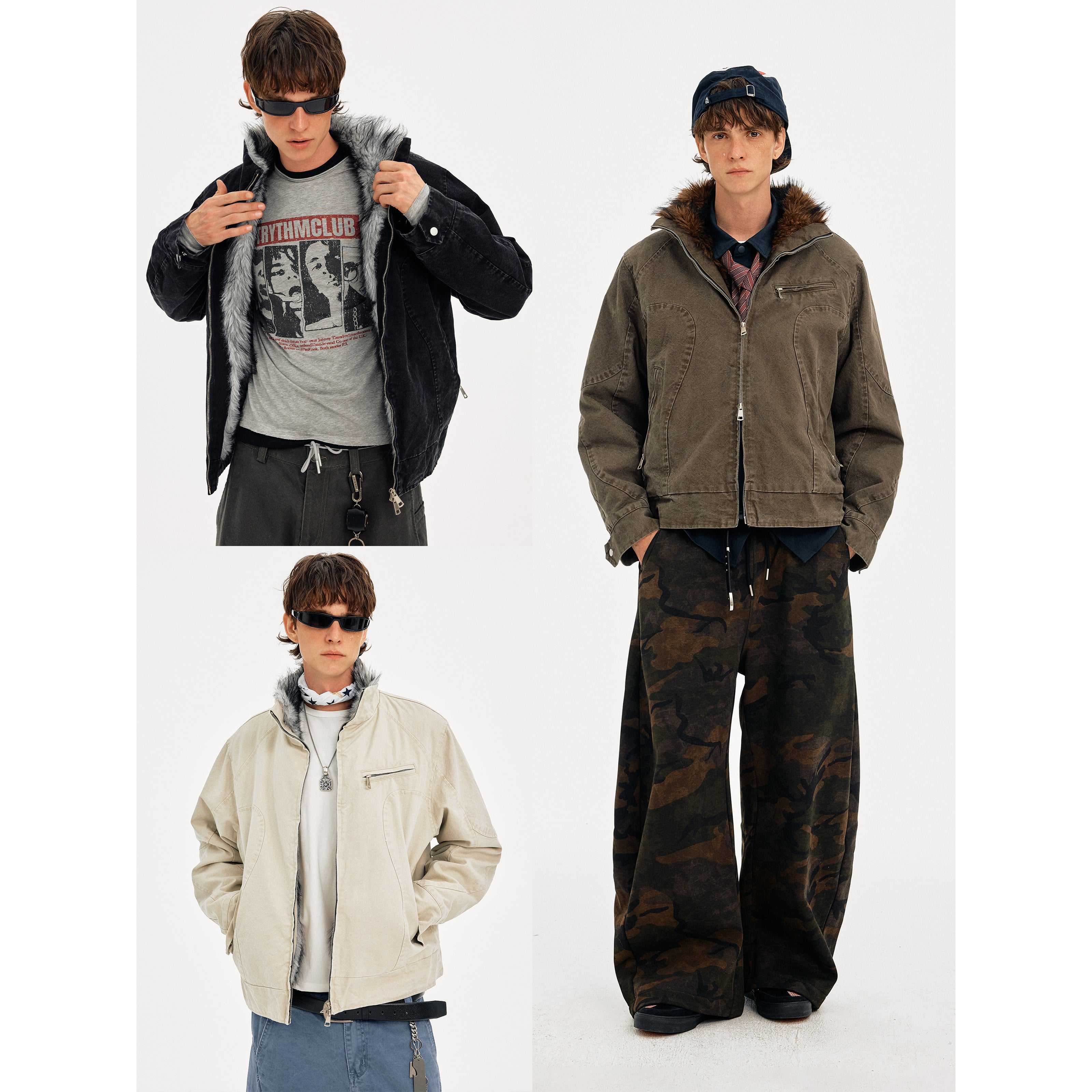 MADWITCH DECONSTRUCTED VINTAGE QUILTED FUR JACKET #AW25163