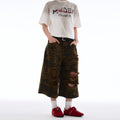 MADWITCH RIPPED CAMO CROPPED PANTS #A590