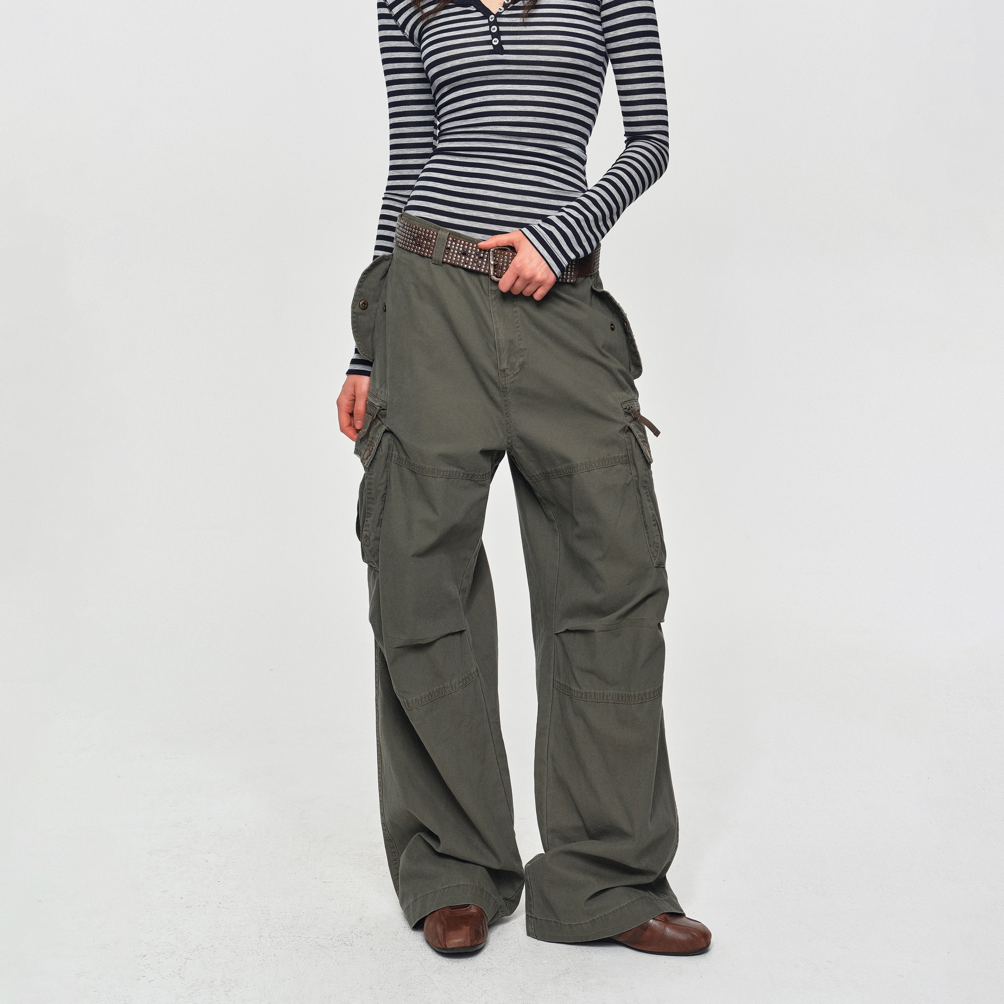 MADWITCH VINTAGE DISTRESSED CARGO PANTS #CK61082