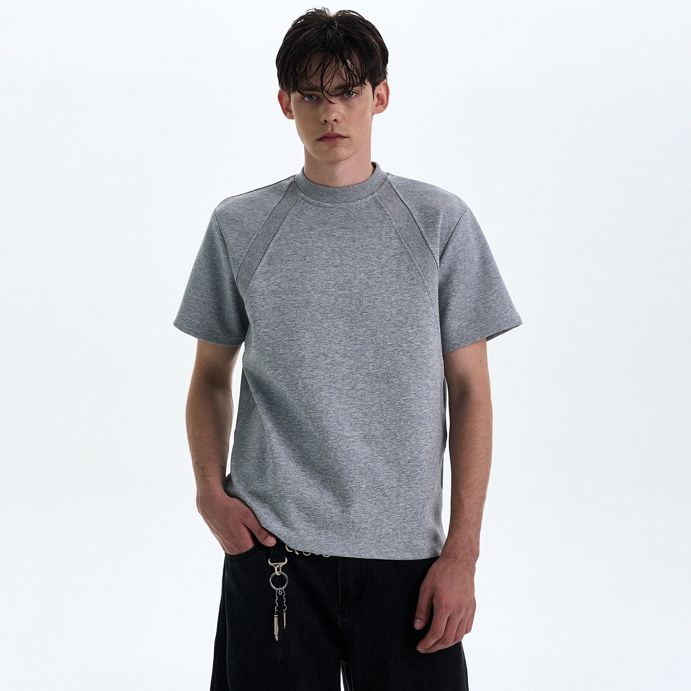 MADWITCH BOXY STRAIGHT SHOULDER T-SHIRT #XY24002