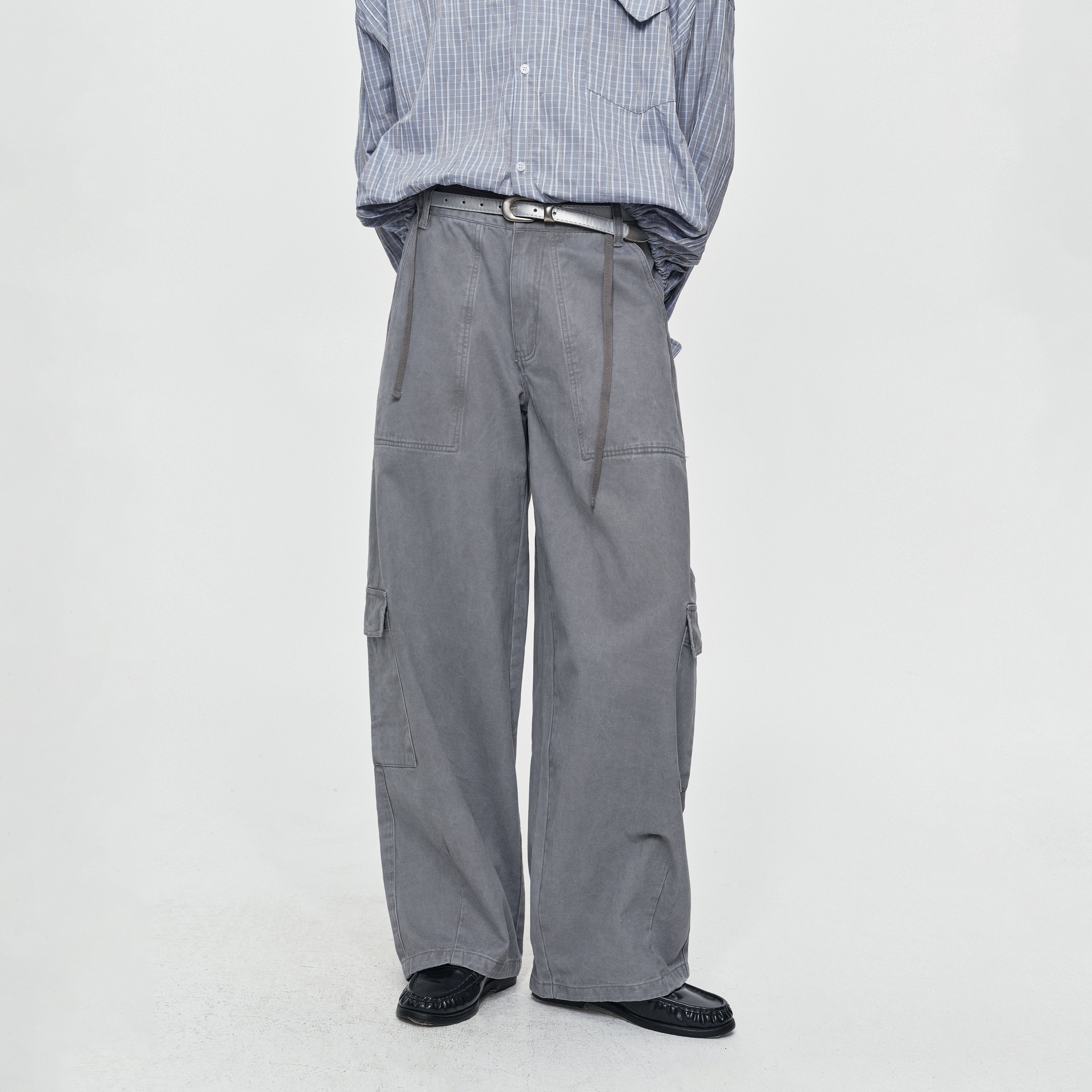 MADWITCH WASHED DRAWSTRING CARGO PANTS #A642