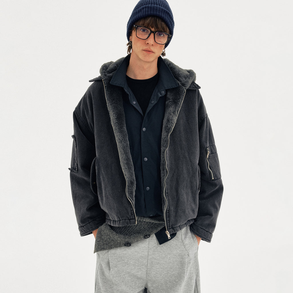 MADWITCH FAUX HOOD PARKA #MY128