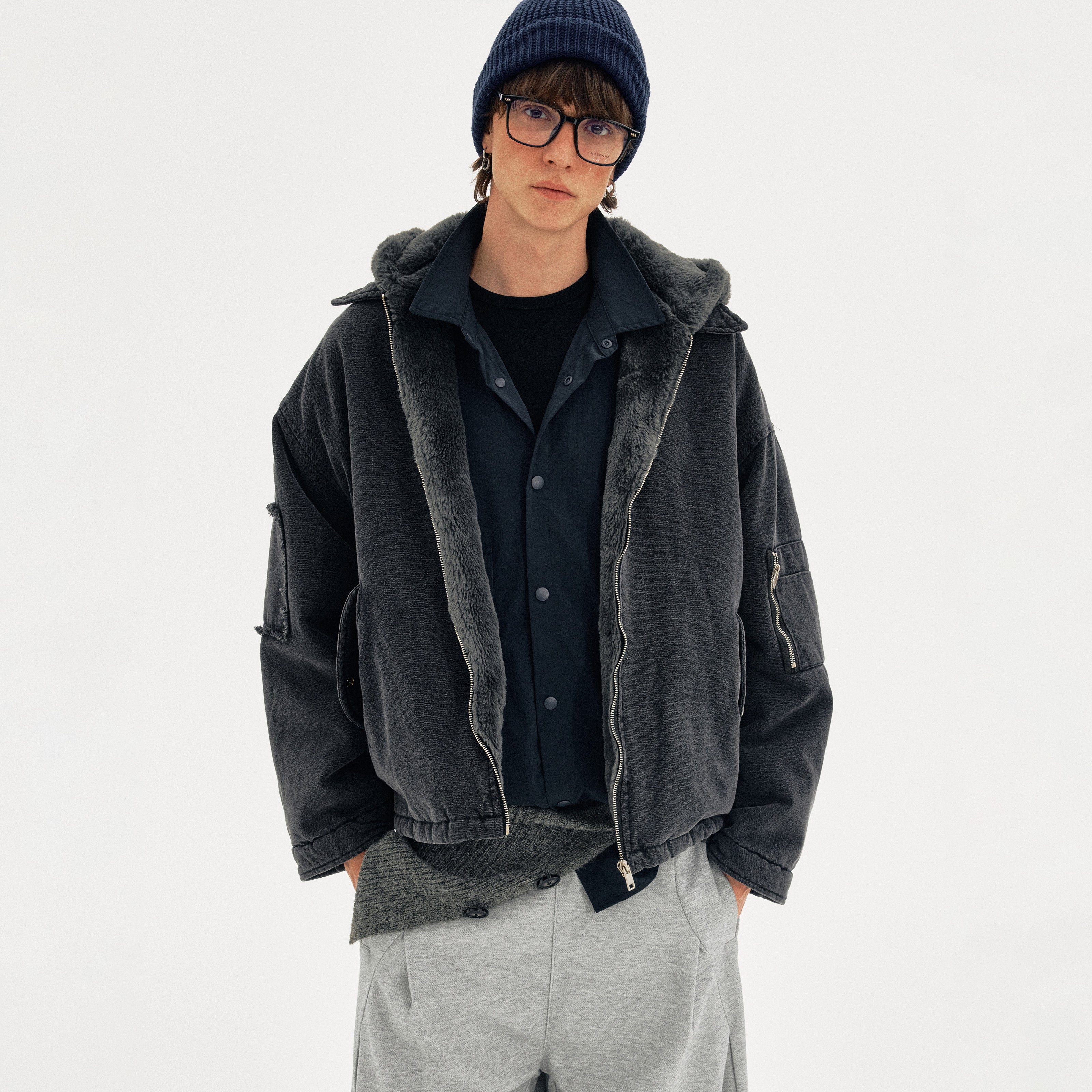 MADWITCH FAUX HOOD PARKA #MY128