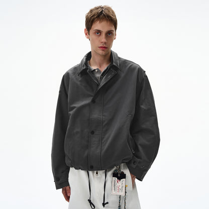 MADWITCH LEATHER-TRIMMED CASUAL TOP #M1005