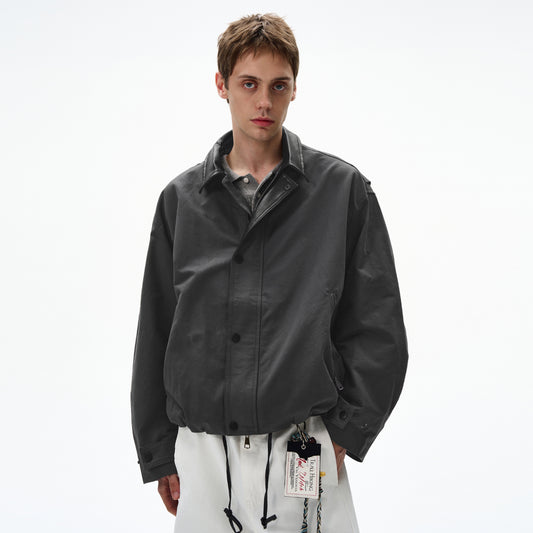 MADWITCH LEATHER-TRIMMED CASUAL TOP #M1005