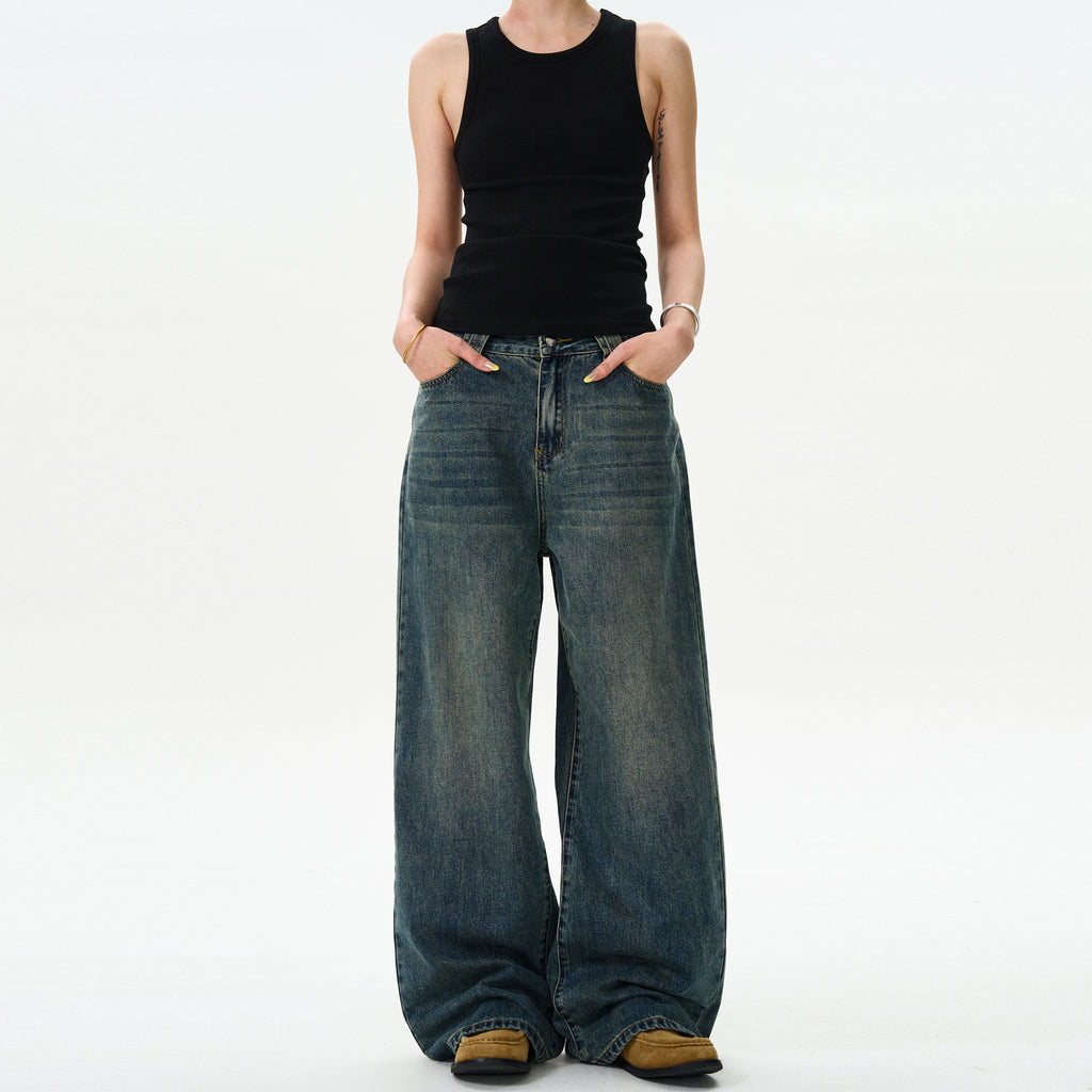 MADWITCH WASHED STRAIGHT-LEG JEANS #L501