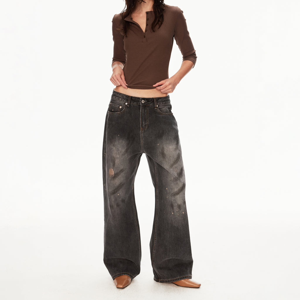 MADWIT DIRTY WASH GRUNGE JEANS #GD002