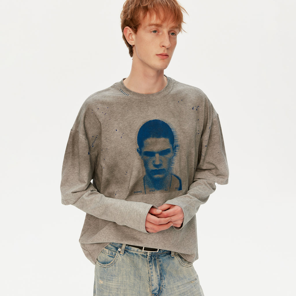 MADWITCH DISTRESSED FAUX LAYER TEE #T631