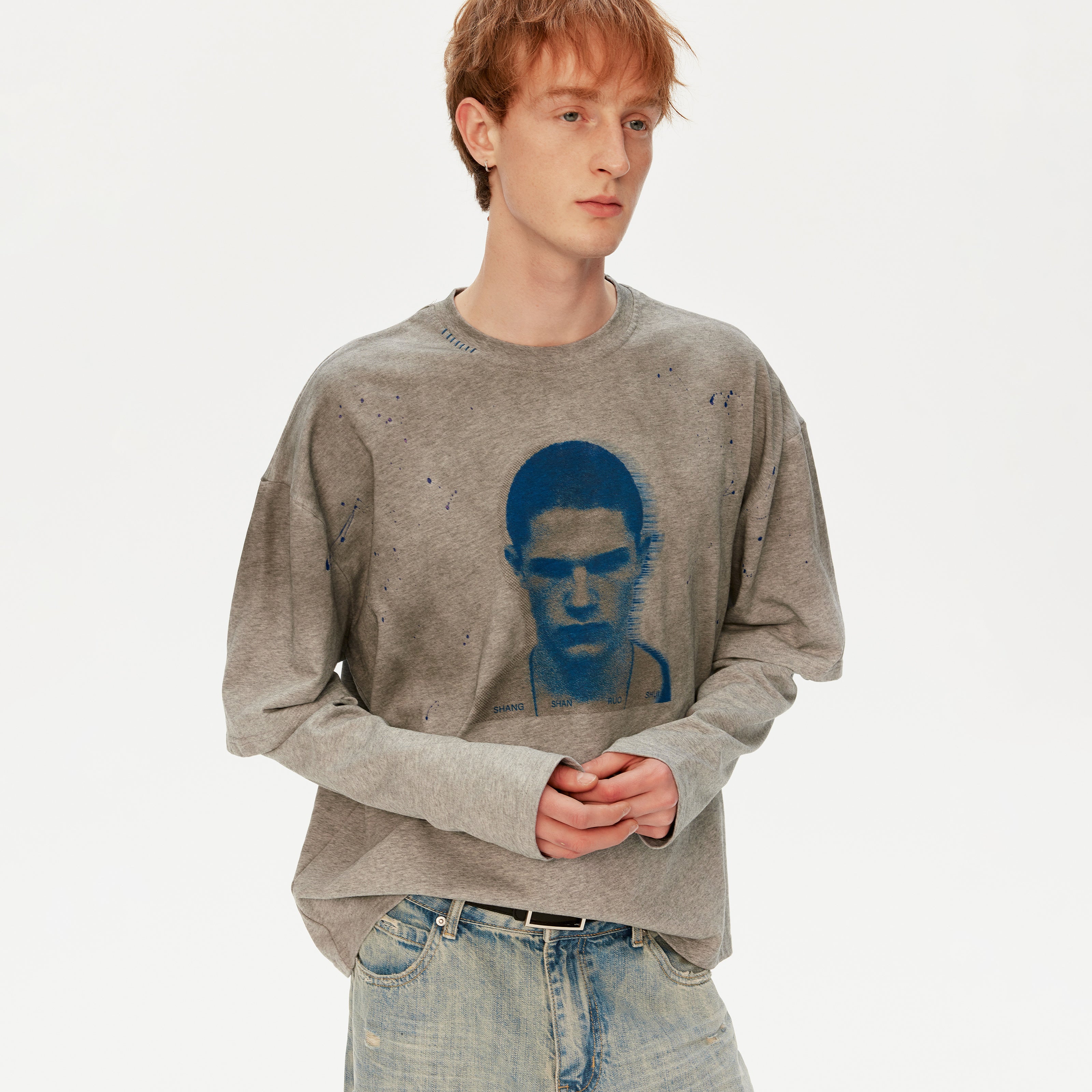 MADWITCH DISTRESSED FAUX LAYER TEE #T631