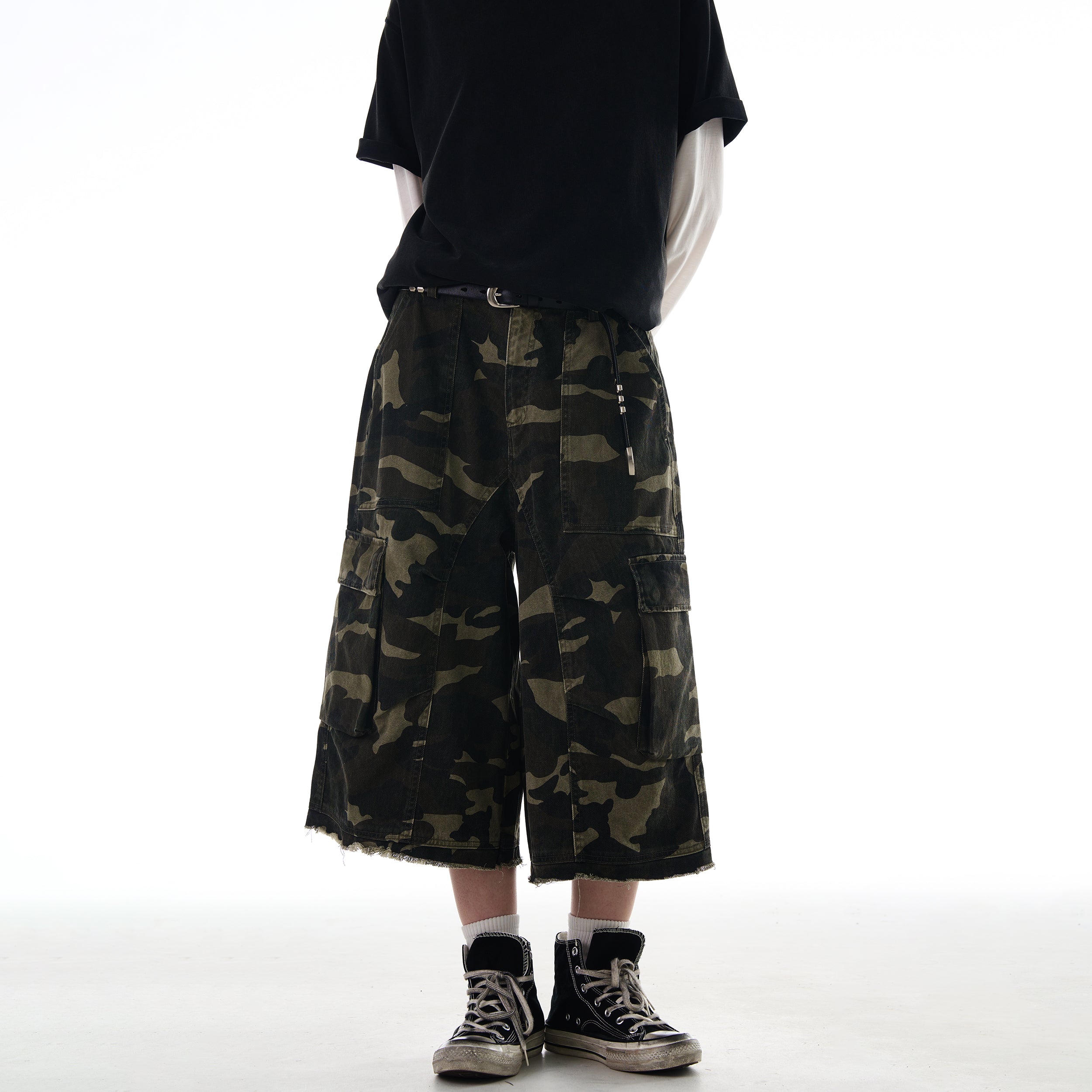 MADWITCH RAW HEM CAMO CARGO PANTS #CK252D