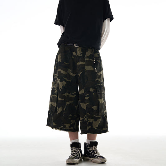 MADWITCH RAW HEM CAMO CARGO PANTS #CK252D