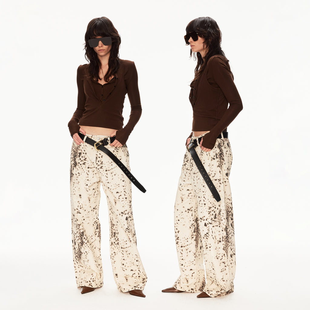 MADWIT LEOPARD PRINT JEANS #DR6998