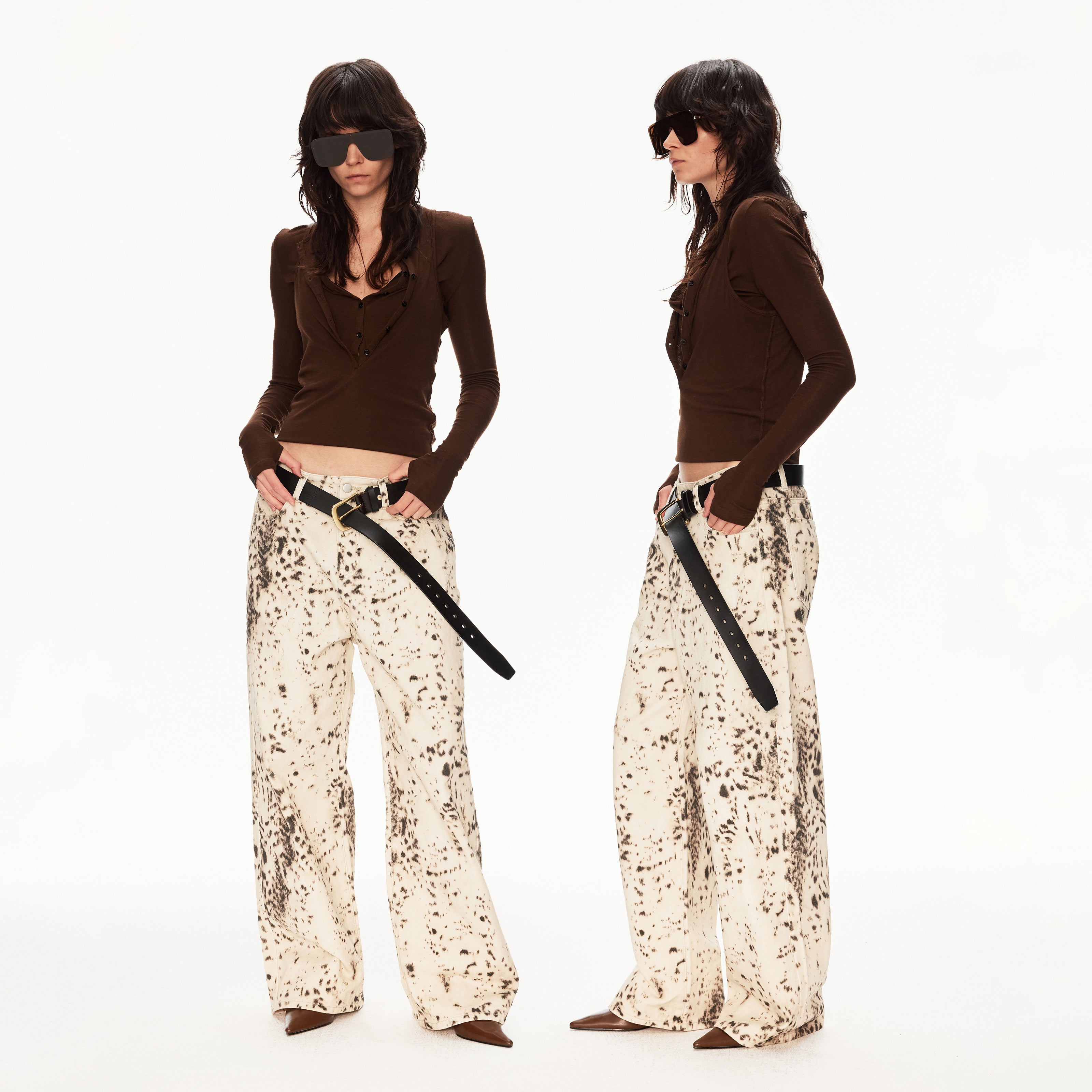 MADWIT LEOPARD PRINT JEANS #DR6998