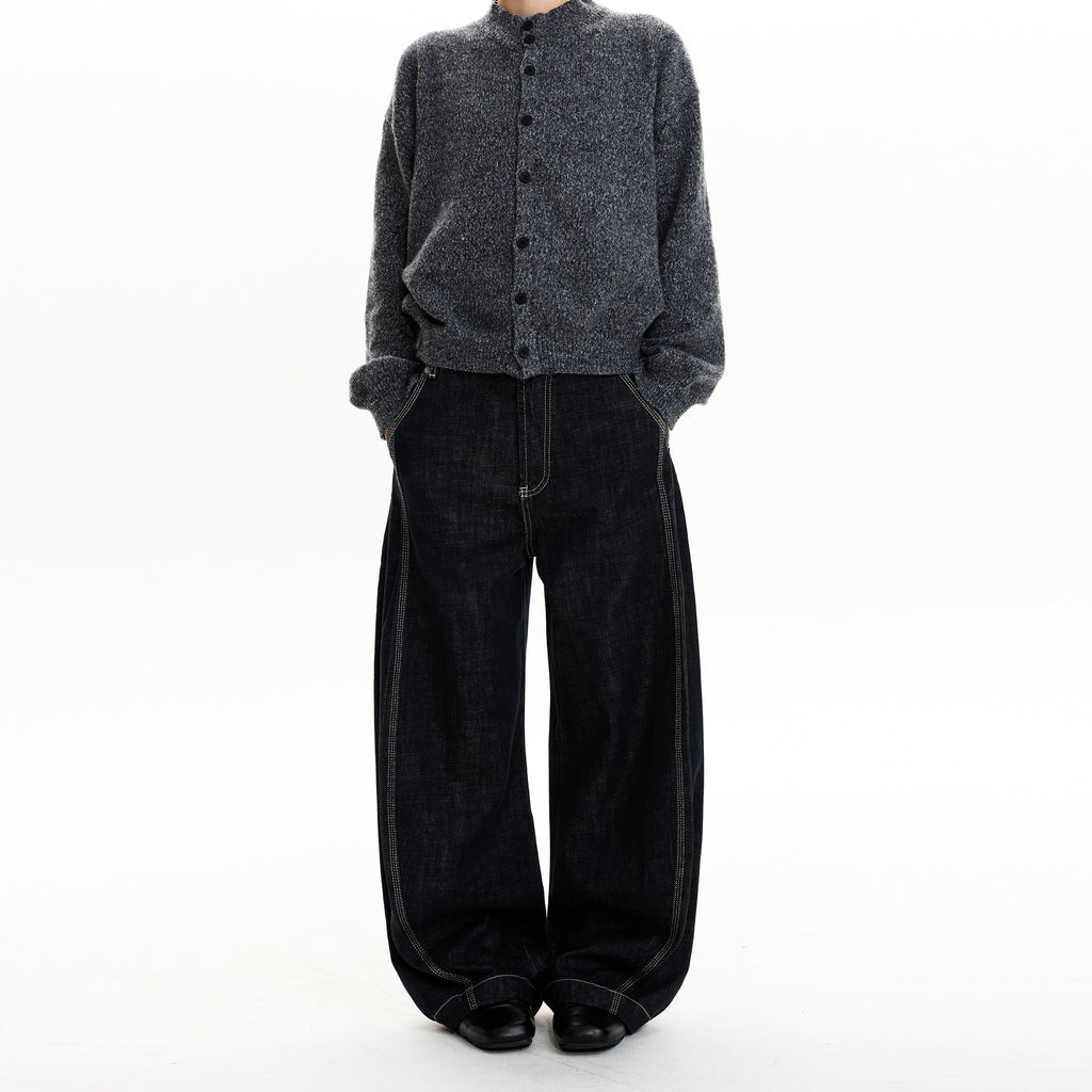 MADWIT RAW DENIM DECONSTRUCTED WIDE JEANS #GPC9781