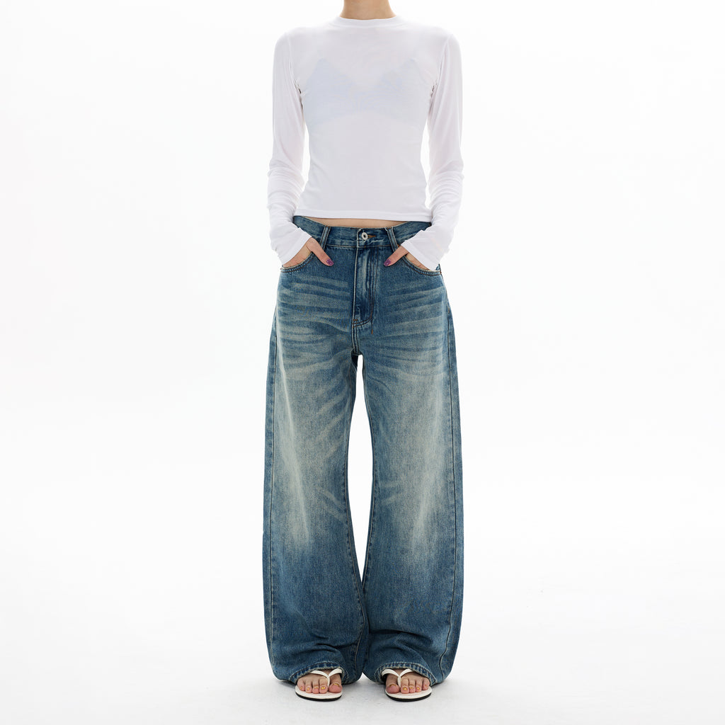 MADWITCH VINTAGE WASHED WIDE LEG JEANS #CK5550