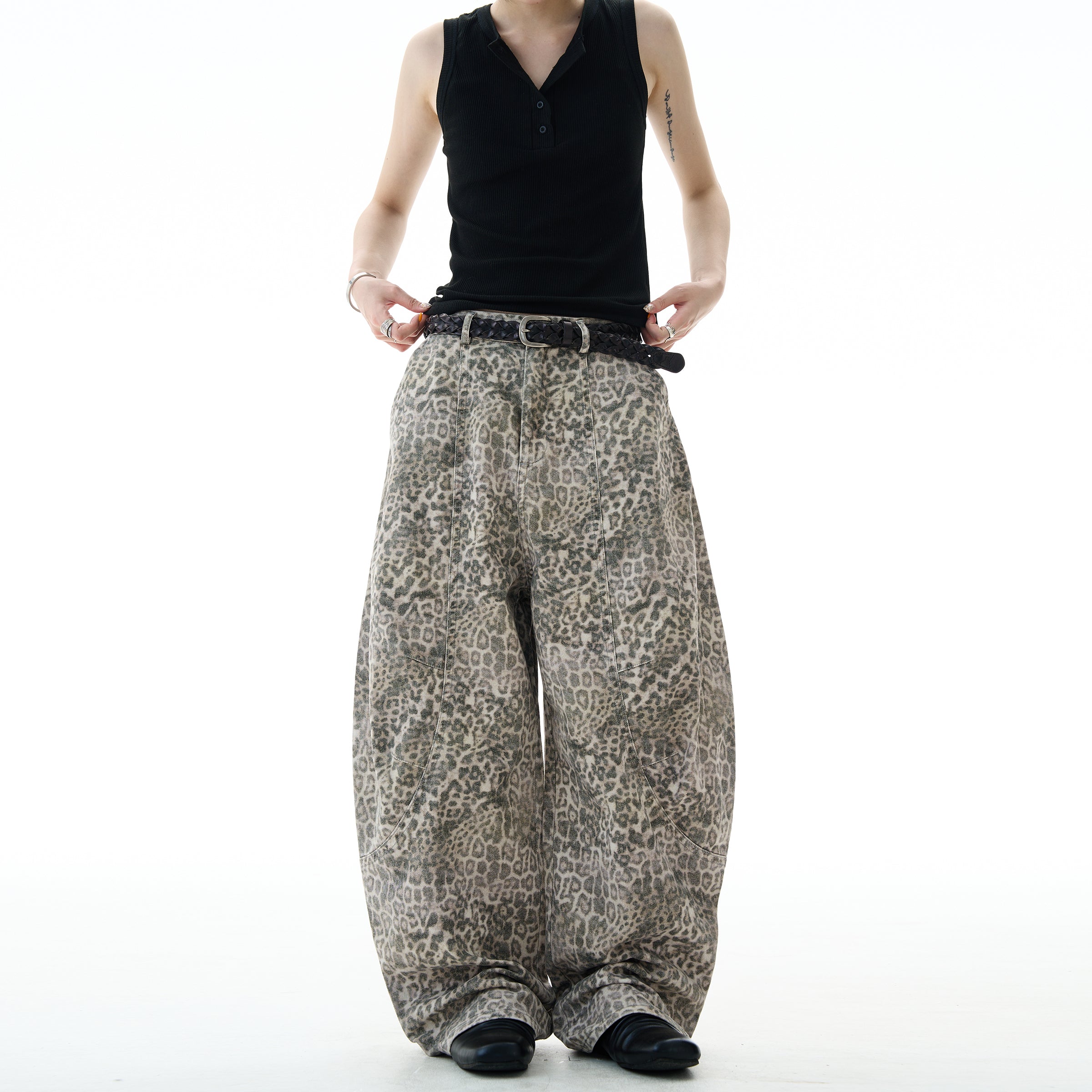 MADWITCH LEOPARD PANELED TROUSERS #A616