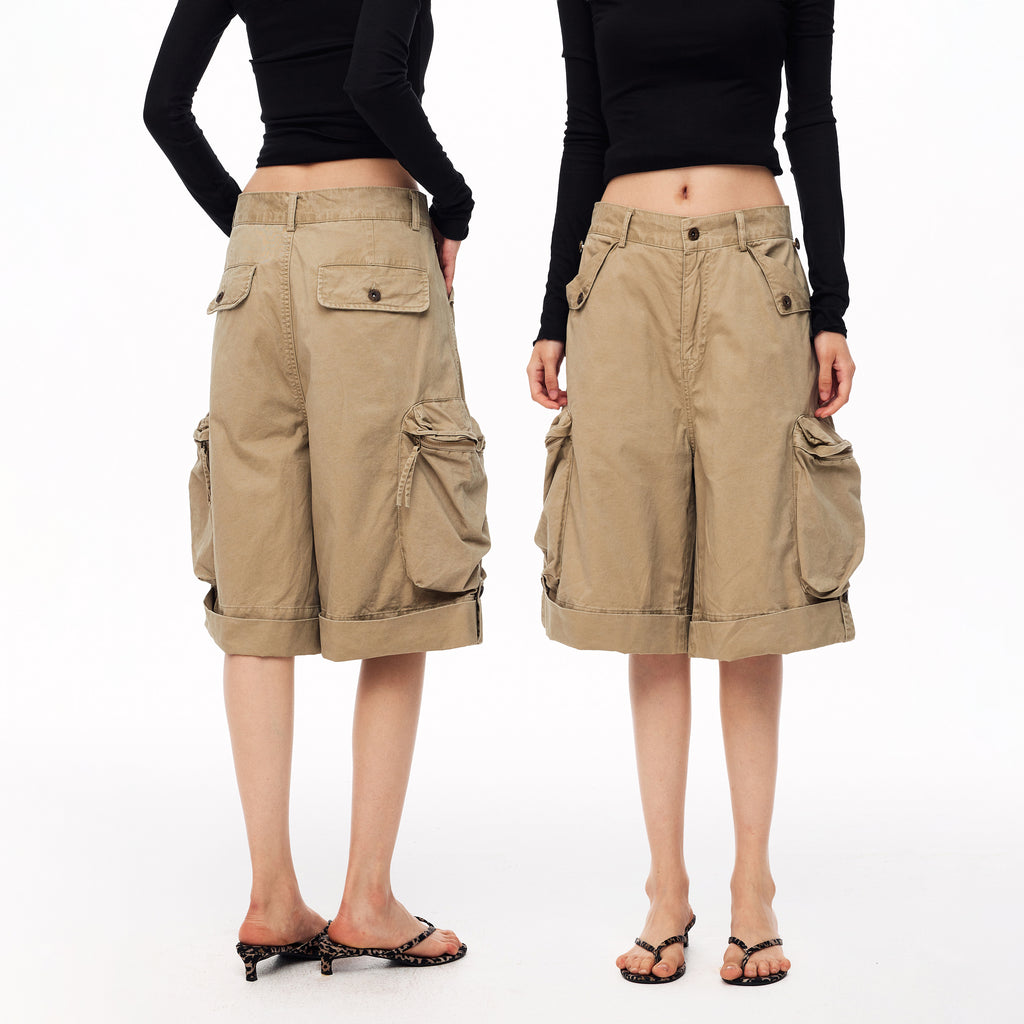 MADWITCH WASHED MULTI-POCKET CARGO SHORST #CK278D