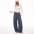 MADWITCH PLAID-PANEL SEAMED WIDE-LEG TROUSERS #2605KZ3012