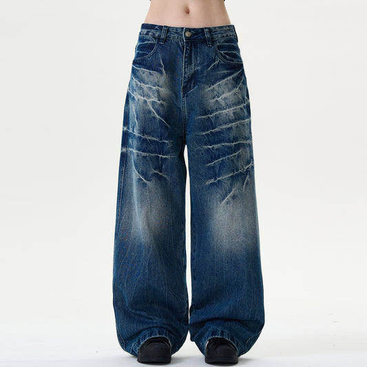 MADWITCH CRACKLE WASHED DENIM PANTS #DCD1650