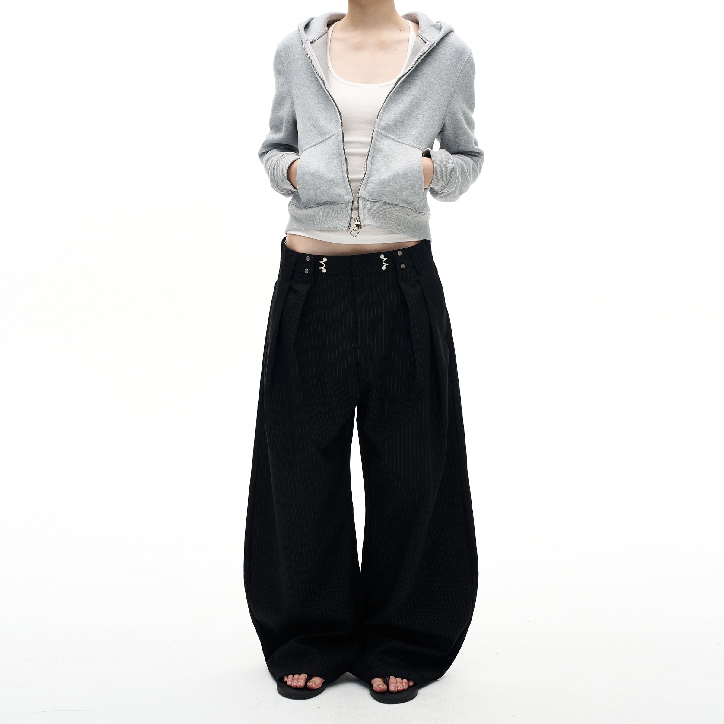 MADWITCH VINTAGE STRIPED WIDE PANTS #CK6857