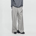MADWITCH PLEATED STRIPED WIDE-LEG TROUSERS #K2080