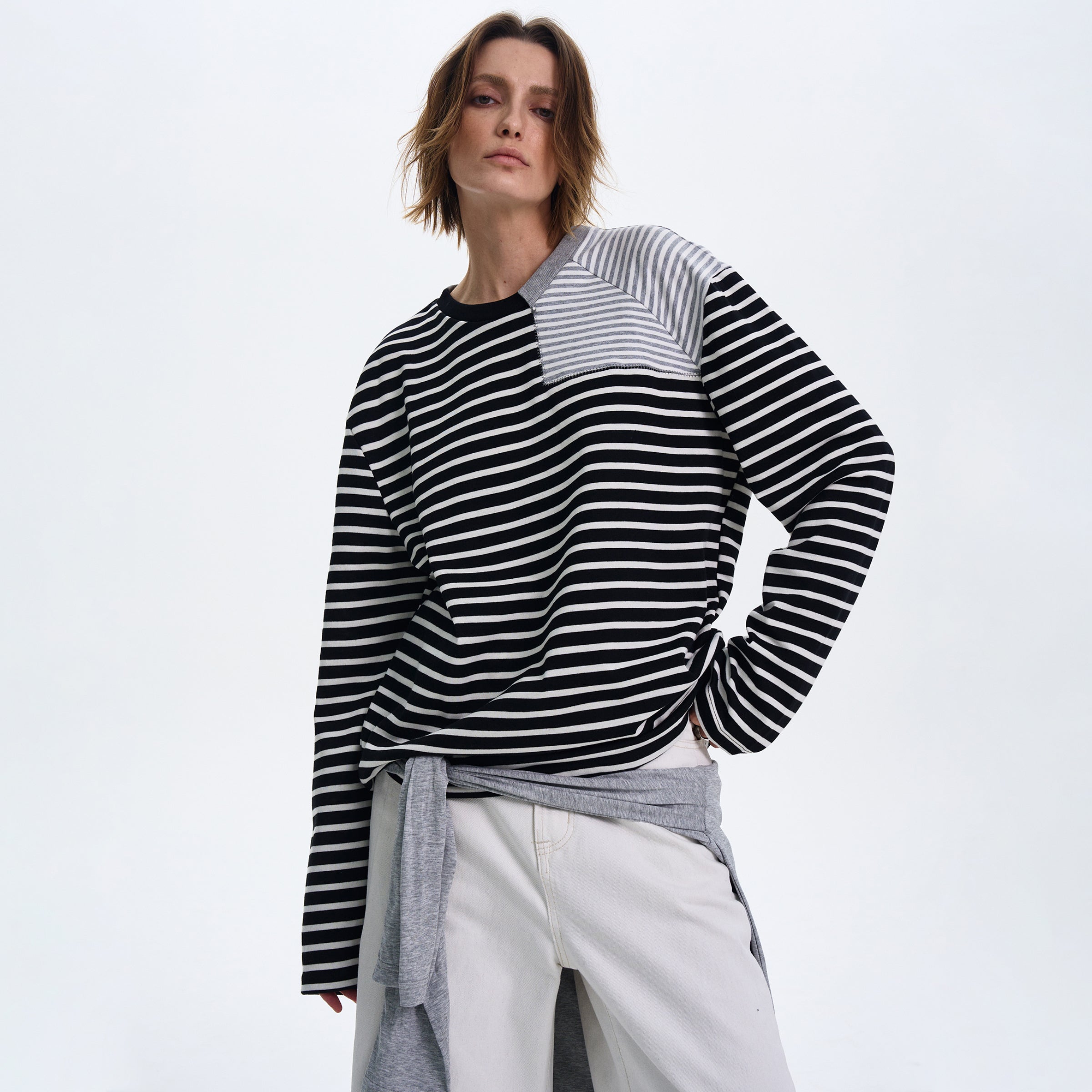 MADWITCH STRIPED CONTRAST LONG SLEEVE #SD12