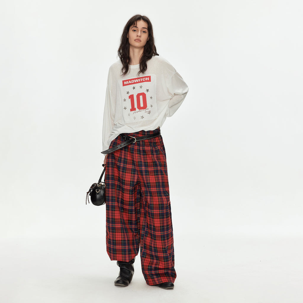 MADWITCH RED BLACK PLAID PANTS #CK61021
