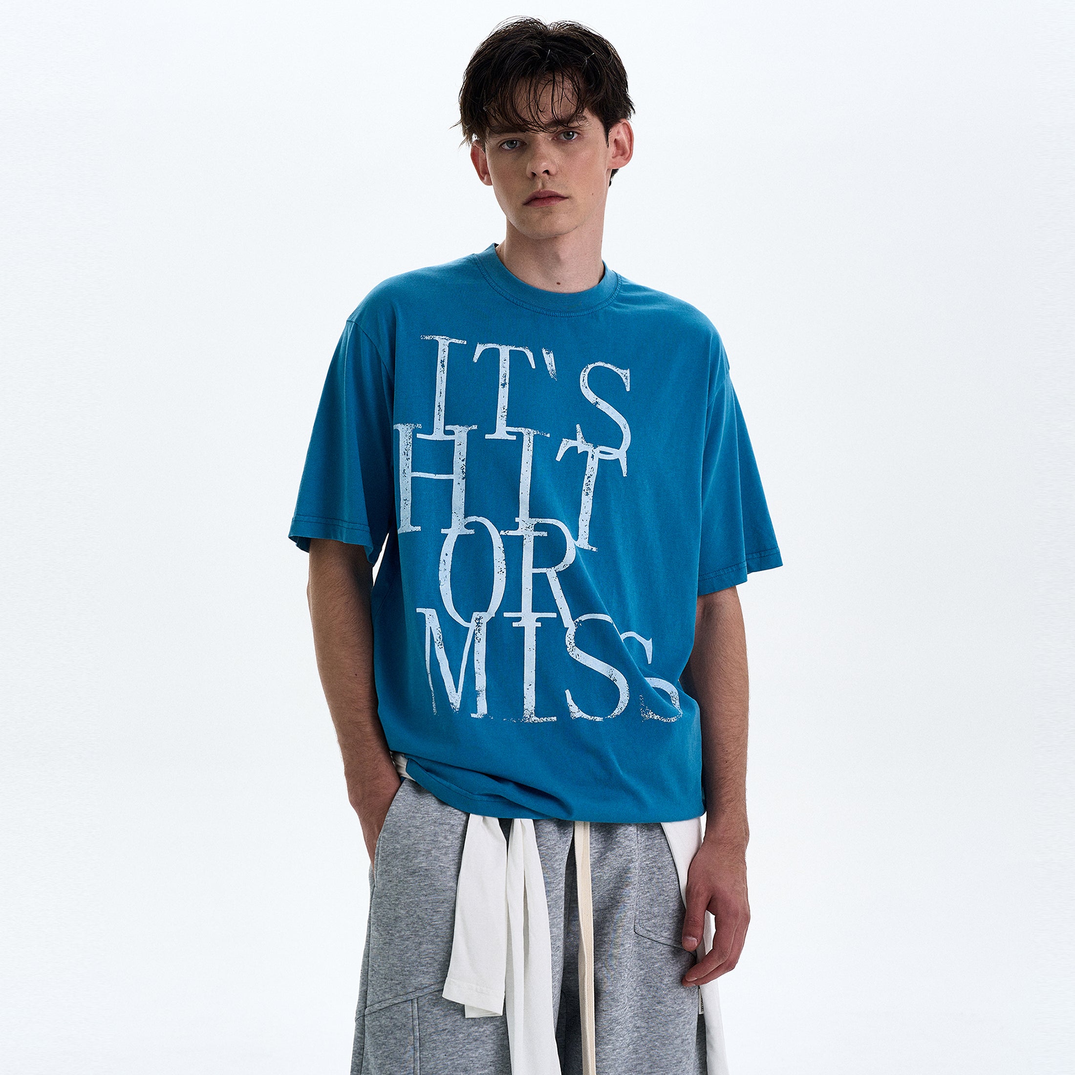 MADWITCH ROUND NECK LETTER PRINT T-SHIRT #27297