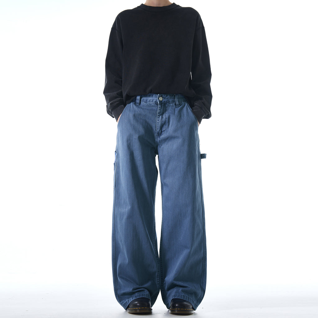 MADWITCH STRAIGHT-LEG FRENCH WORK DENIM PANTS #F9009