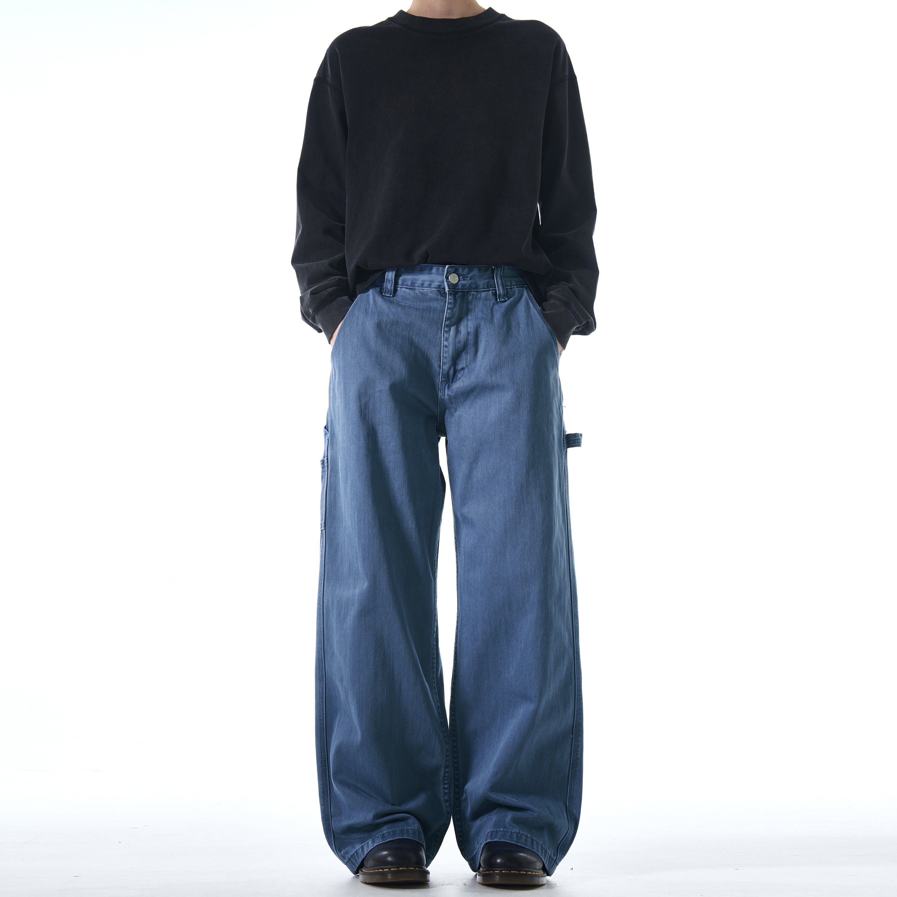 MADWITCH STRAIGHT-LEG FRENCH WORK DENIM PANTS #F9009