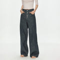 MADWITCH BUTTON FRONT VINTAGE WIDE JEANS #GPC9817