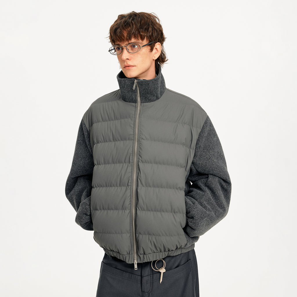 MADWITCH QUILTED STAND COLLAR DOWN JACKET #M0128