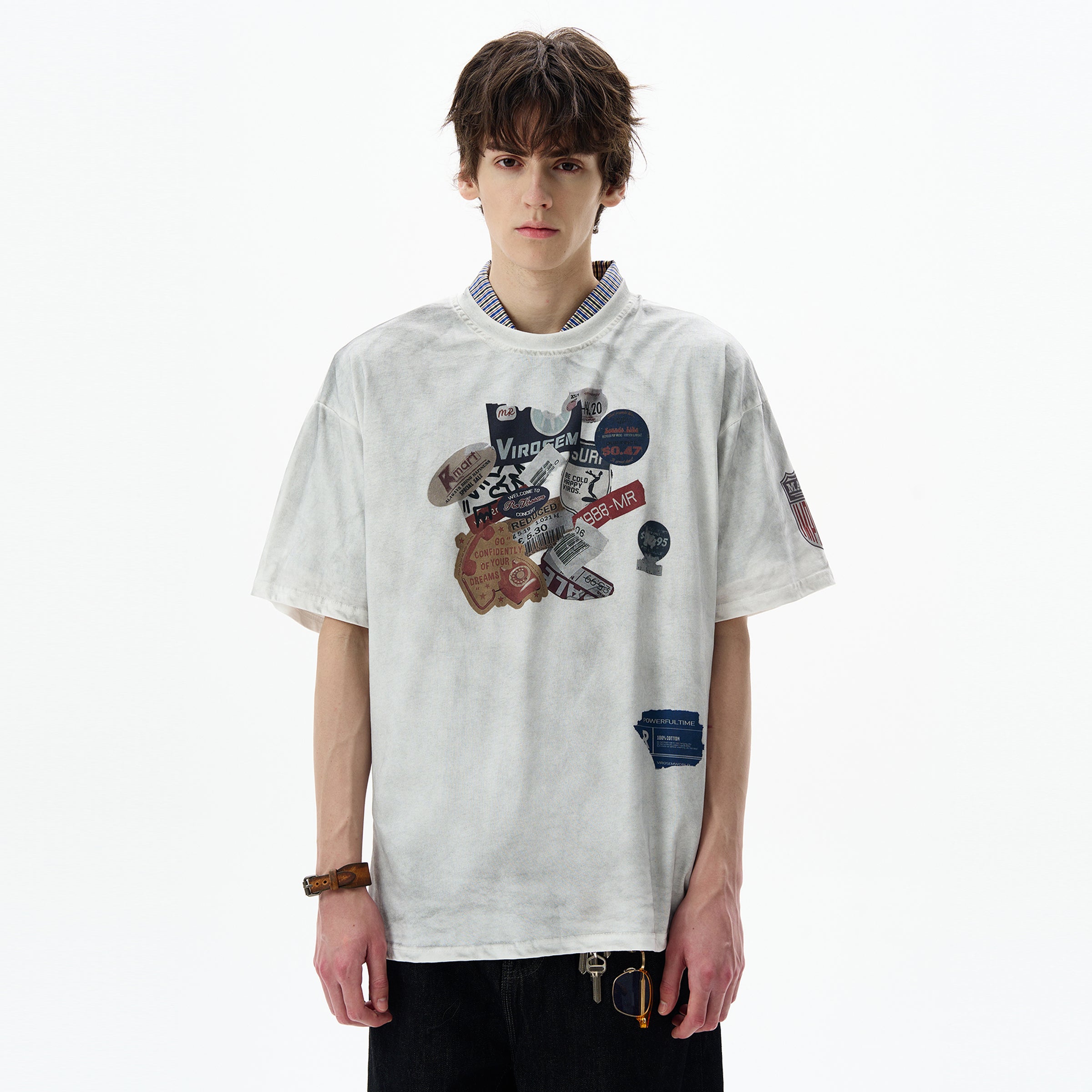 MADWITCH DIRTY DYE PRINTED TEE #8777