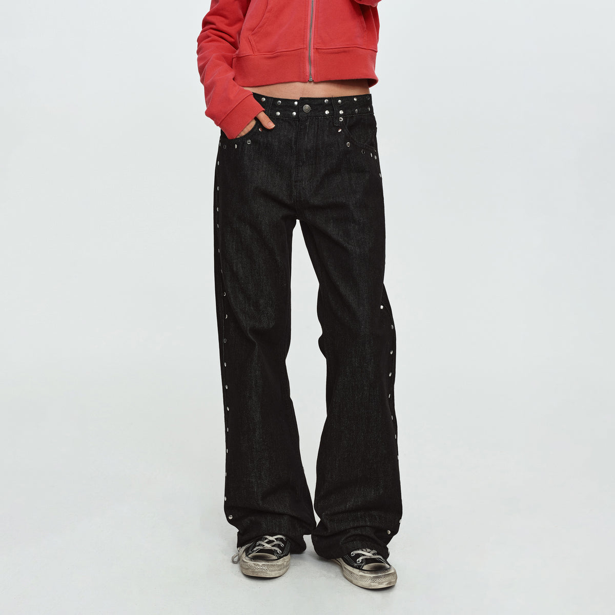 MADWITCH STUDDED LEOPARD-STAR FLARE JEANS #G60090