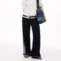MADWITCH STRIPED LYOCELL-LINEN WIDE-LEG PANTS #CK61057