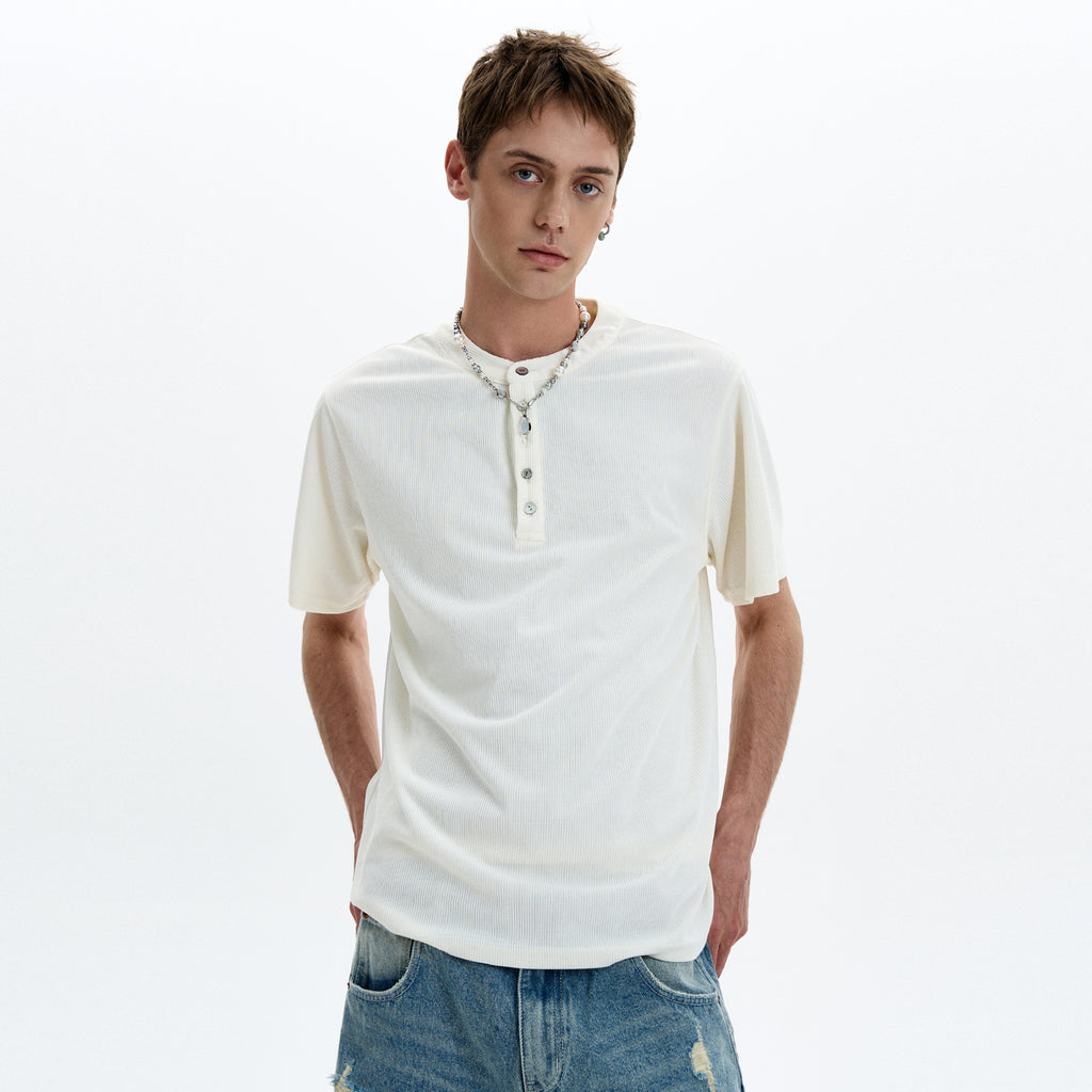 MADWITCH HENLEY KNIT TEE #1052