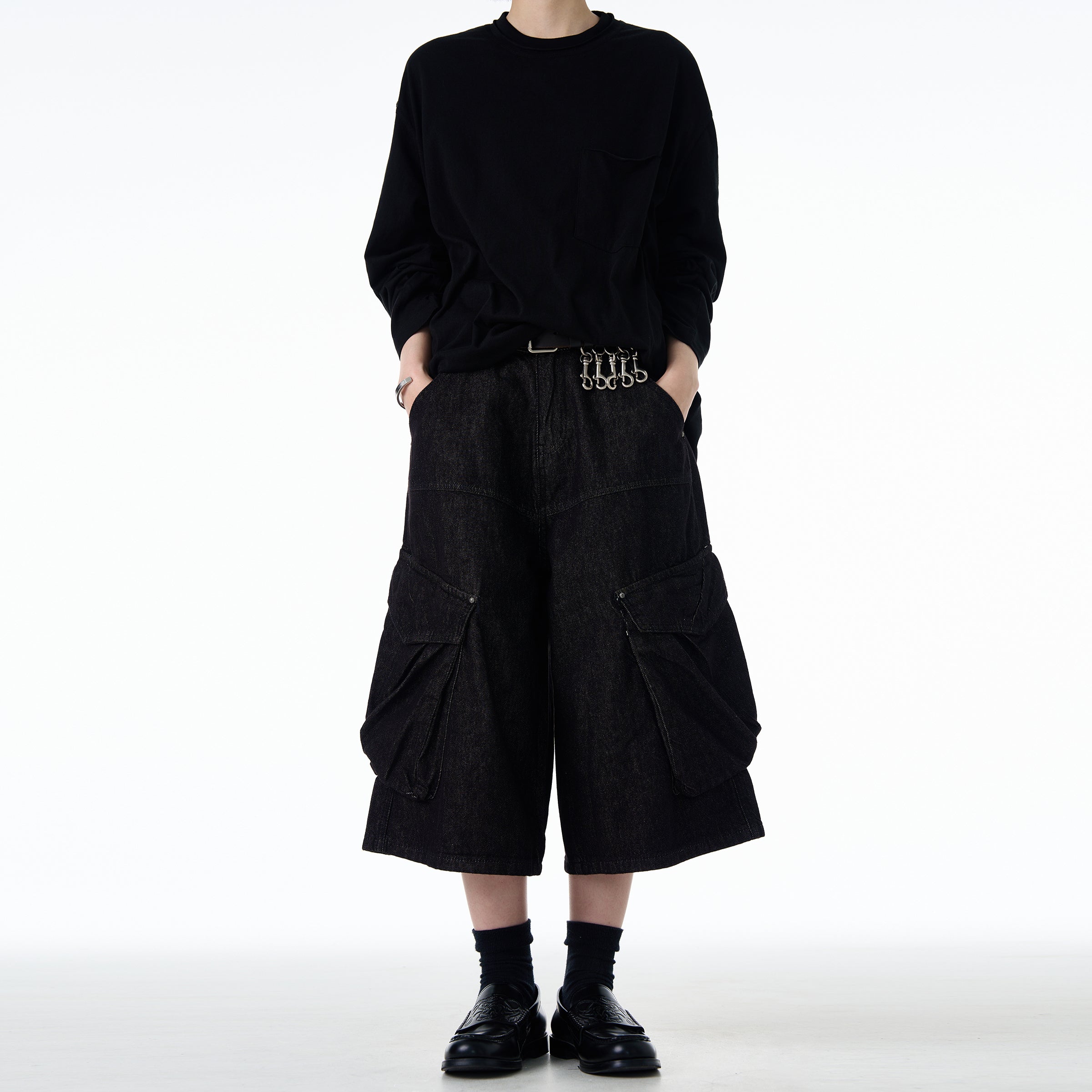 MADWITCH OVERKNEE CARGO DENIM PANTS #CK9610D