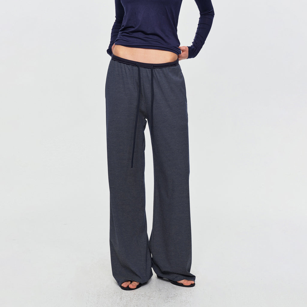 MADWITCH STRIPED LYOCELL WIDE-LEG TROUSERS #CN61103