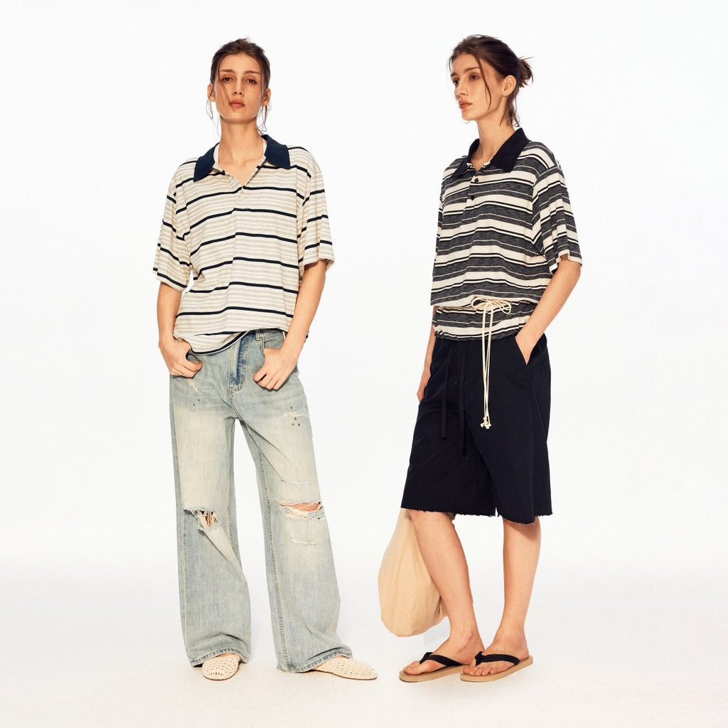 MADWITCH VINTAGE STRIPE POLO TEE PL013 - MadWitch Store