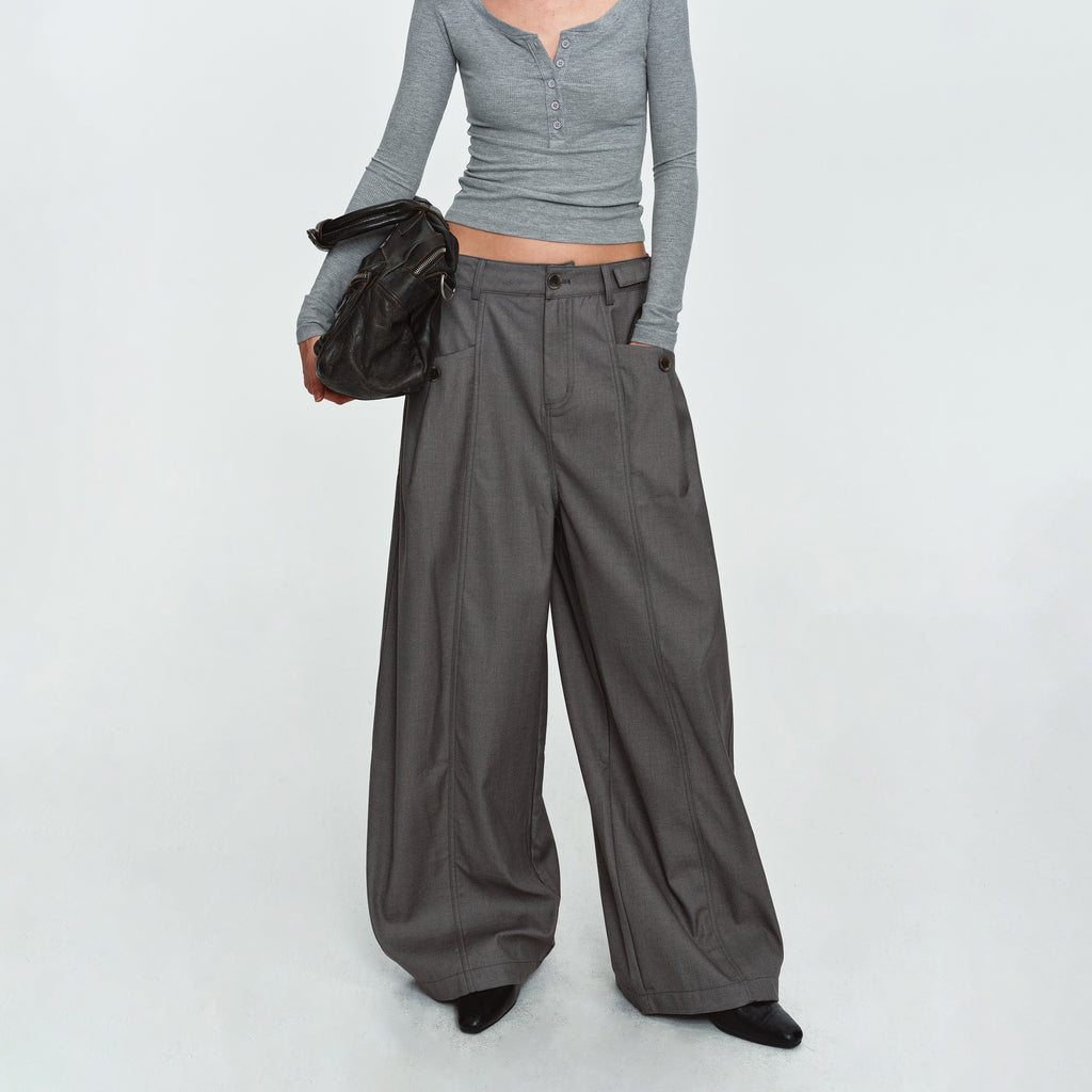 MADWITCH ADJUSTABLE TAILORED WIDE-LEG TROUSERS #26203
